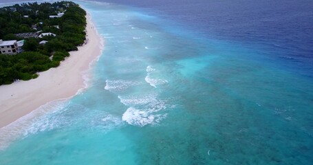 Beautiful view of a sea with an island on a sunny day in Asia