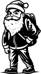 Dreary Kris Kringle Tired Sack Emblem Weary Father Christmas Bag bearing Logo