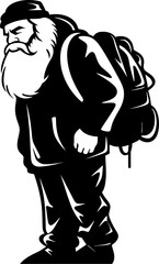 Weary Santa Tote Toting Logo Exhausted Father Christmas Fatigued Shoulder Icon