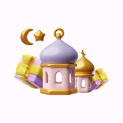 Ramadan lanterns with gifts vector illustration