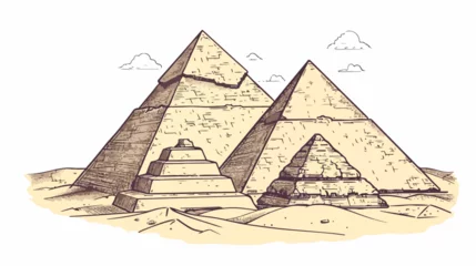 Foto op Canvas Egyptian pyramids. Pyramid of Cheops in Cairo Giza. vector © Nova