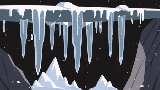 icicles on the roof christmas, winter, snow, tree, illustration, vector, holiday, night, landscape, xmas, star, season, sky, card, snowflake, forest, design, celebration, cold, art, year, blue, santa,