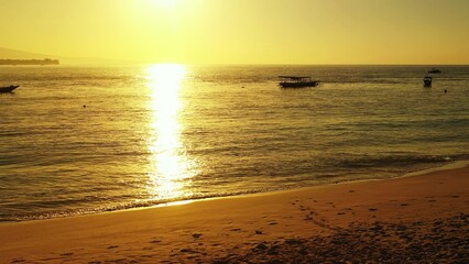 Beautiful landscape of the sunset on the beach in Asia