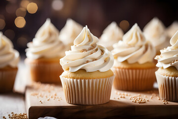 Vanilla Cupcakes, Fluffy and sweet cupcakes with a delicate vanilla flavor