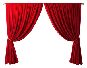 Obraz premium PNG A red curtain white background furniture elegance