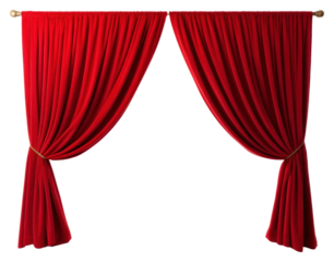 PNG A red curtain white background furniture elegance