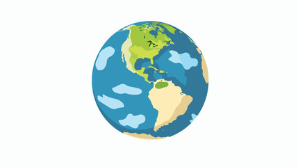 Flat vector illustration of the planet earth