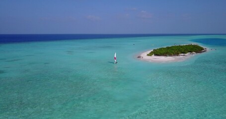 Beautiful view of an island with a sea on a sunny day