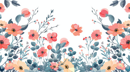 Floral background Flat vector isolated on white background