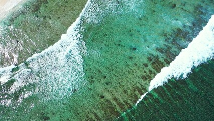 Beautiful view of a blue sea with waves on a sunny day