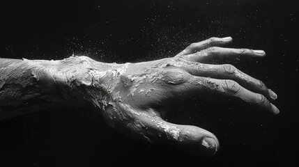 Fototapeta premium A gentle touch: a woman's hand reaches into water, perhaps caring for a baby