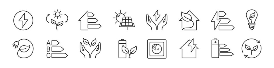 Set of energy saving icons. Vector illustration © Cezar_911
