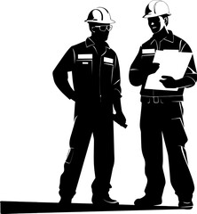 Engineering Partners Duo Holding Blueprint Symbol Architectural Alliance Engineer Paper Icon