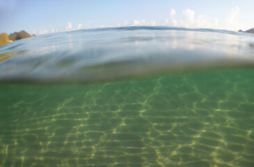 a beautiful quiet beach in the Caribbean Sea