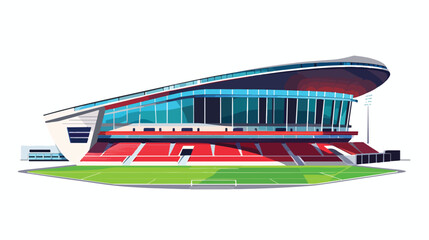 Football stadium Flat vector isolated on white background