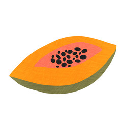 Handdrawn colourful papaya with crayon texture.