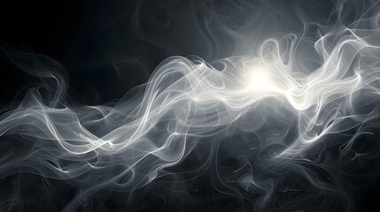 Ethereal Swirls: Monochrome Smoke Art. Concept Monochrome Smoke Art, Ethereal Swirls