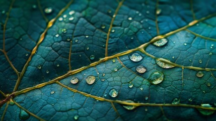 Close-up Leaves: A photo capturing the intricate patterns of veins on a leaf