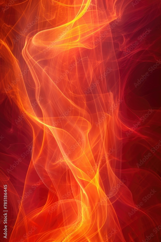 Poster a close up of a firey background with some orange and red. ai.