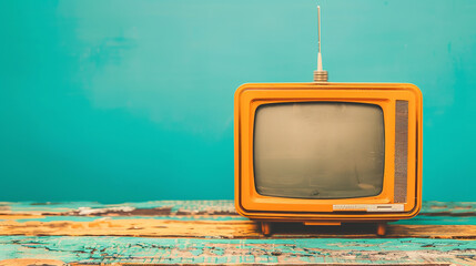 The rarity of the TV, its orange hue and wooden finish give it an old-school atmosphere.