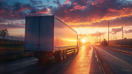  A truck rushing forward with goods represents the idea of efficiency and accuracy in cargo delivery.