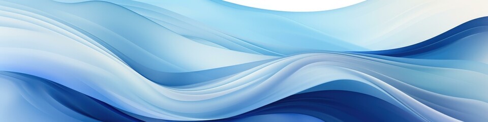 A blue and white abstract background with a sun in the middle. AI.