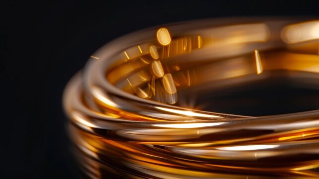 Jewelry and Gemstone: A macro close-up photo of a gold bangle