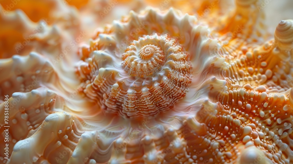 Wall mural textures and patterns: a photo macro close-up of the intricate patterns and textures on a seashell,