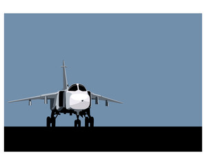 Su-24 jet bomber on the runway. Vector image for prints, poster and illustrations.
