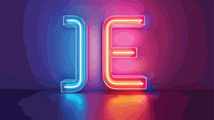 Neon light letter isolated icon Vector illustration illustration - obrazy, fototapety, plakaty