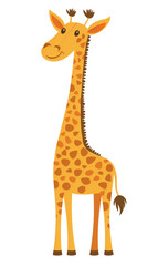 giraffe isolated on white transparent background. PNG format