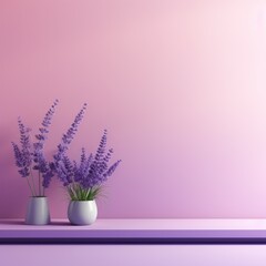 Lavender background, gradient lavender wall, abstract banner, studio room. Background for product display with copy space