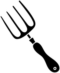 agriculture illustration farm silhouette gardening logo labor icon farming outline work fork tool garden equipment ground black nature farmer shape field shovel rake for vector graphic background