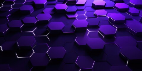 Obraz na płótnie Canvas Lavender dark 3d render background with hexagon pattern
