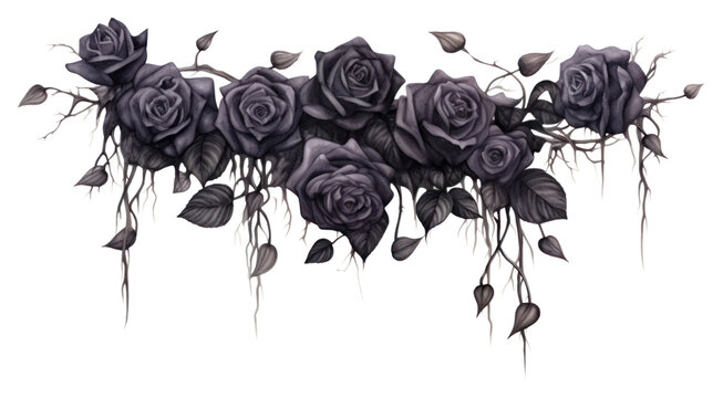 PNG Black roses drawing flower nature.