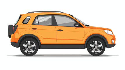 Orange city car with blank surface for your creative