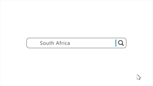 South Africa in Search Animation. Internet Browser Searching