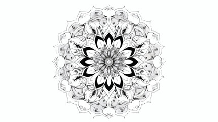 Outline Mandala for coloring book. Anti-stress