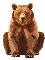 brown bear isolated on white transparent background. PNG format