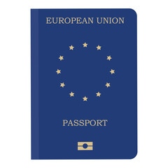 European union international passport cover template isolated on white background