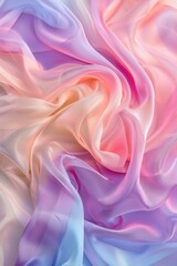 Obraz premium Pastel silk swirls in serene blues and pinks