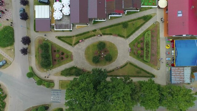 Top Down Downtown Lukecin Centrum Aerial View Poland