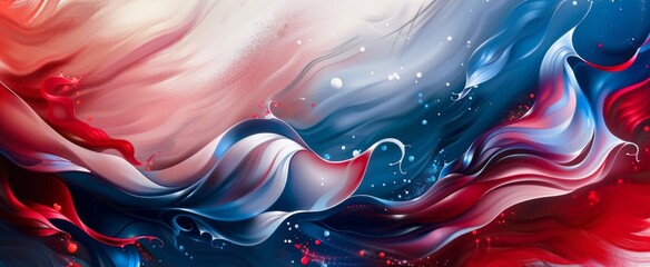 Fluid American Flag Design in Red, White, and Blue