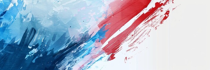 Dynamic Abstract American Flag Brush Strokes - obrazy, fototapety, plakaty