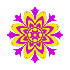 colourful Rangoli Flower Illustration- Diwali -  Indian Festival- Indian Wedding