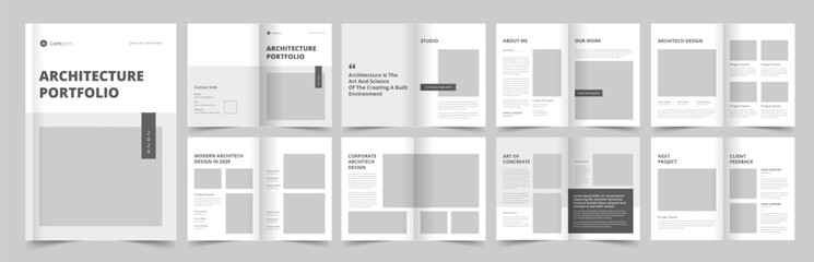 Architecture Portfolio Template, Portfolio Design for Architecture and Interior, A4 Size Brochure