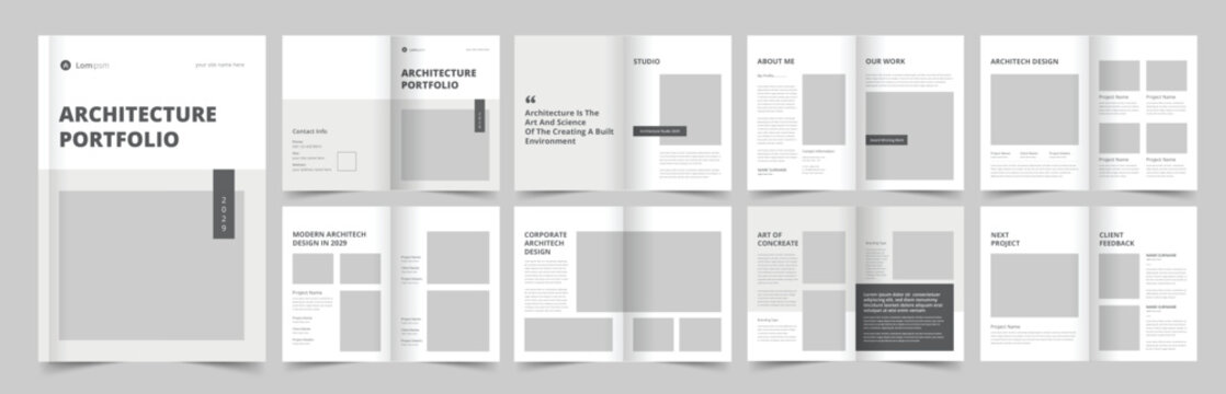 Architecture Portfolio Template, Portfolio Design for Architecture and Interior, A4 Size Brochure