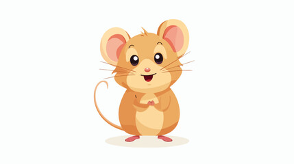 Illustration of Cute mouse cartoon Flat vector isolated
