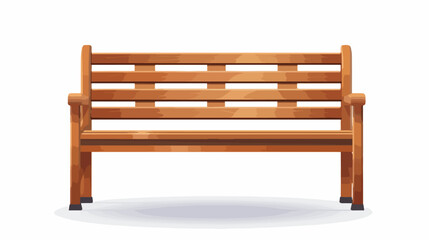 Wooden park or backyard bench front view. Realistic vector