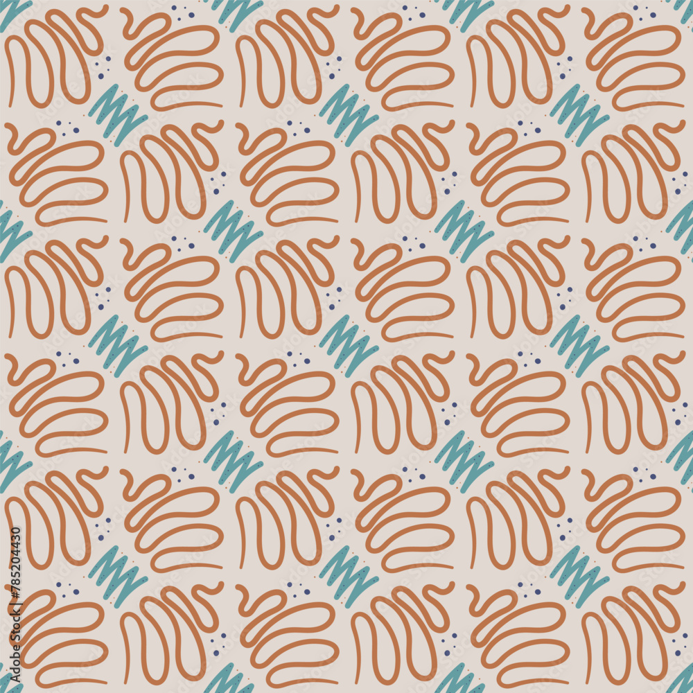 Poster abstract lines seamless pattern. waves elements endless background. simple geometric loop ornament. 
